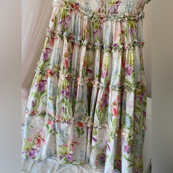 NEEDLE & THREAD Iris Bloom Cotton Smocked Kids Dress. - Picture 10 of 14